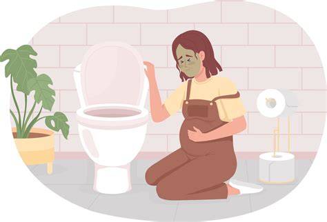 Foto temática de mujer embarazada experimentando náuseas