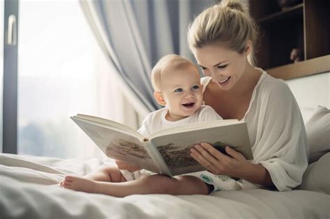 Fotografía de padres interactuando afectuosamente con su bebé, leyendo o cantándole.