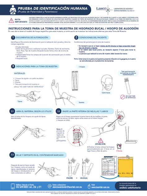 Ilustración del proceso de recolección de muestra de ADN con hisopo bucal