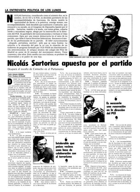 Fotografía de Nicolás Sartorius durante la Transición española