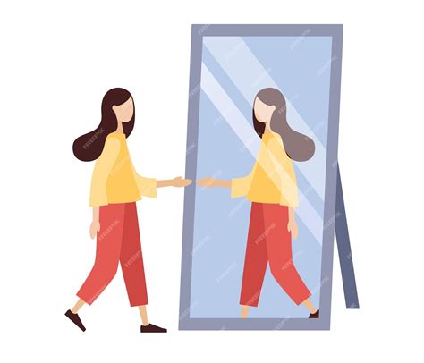 Ilustración conceptual de una persona hablando consigo misma en un espejo, representando la autodefinición.