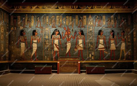 Mural egipcio con mujeres danzando