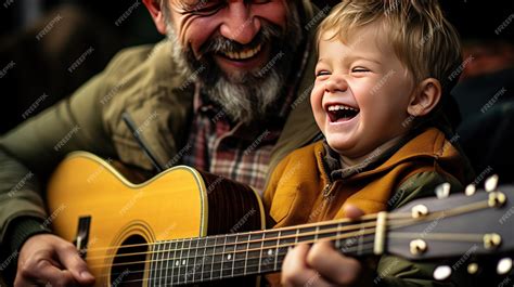 Foto temática de un bebé feliz en el regazo de un padre