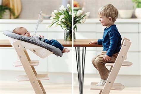 Trona evolutiva Stokke en un entorno de cocina