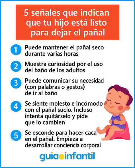 Infografía mostrando un checklist de señales de preparación para dejar el pañal nocturno