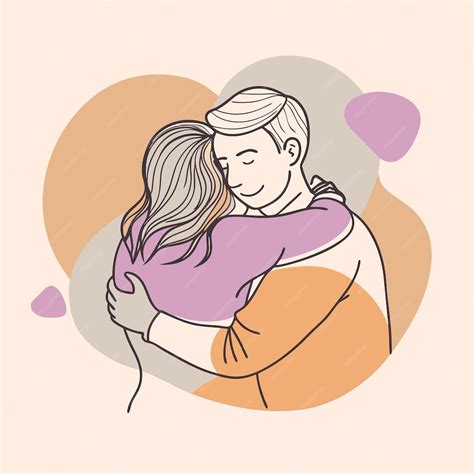 Ilustración de una pareja abrazándose con un aura de tristeza y esperanza.
