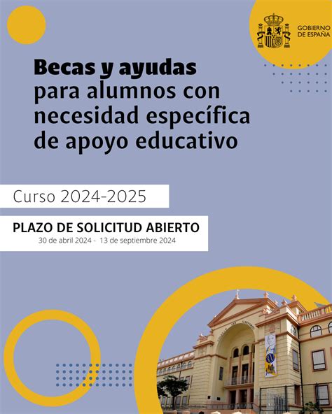 Captura de pantalla del portal de becas y ayudas, mostrando la ruta de navegación para solicitar las ayudas de apoyo educativo.