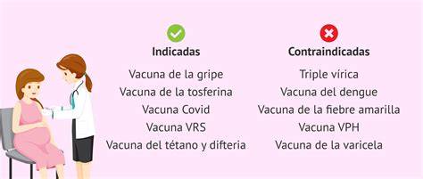 infografía con iconos representando vacunas seguras y contraindicadas durante el embarazo