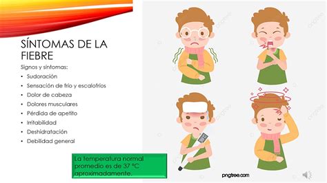 Ilustración de un bebé con termómetro, mostrando varios síntomas comunes de fiebre como piel sonrojada, irritabilidad y somnolencia.