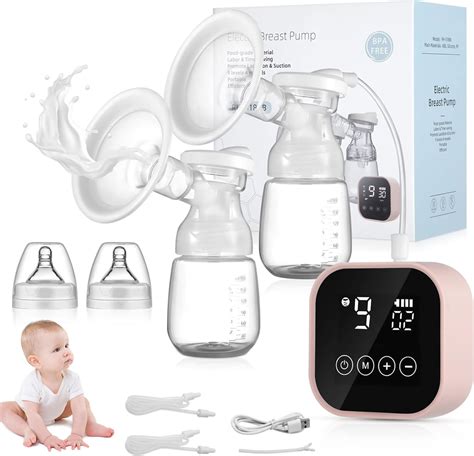 Ilustración de un sacaleches eléctrico doble con sus componentes principales.