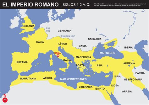 Mapa del Imperio Romano en el siglo I con rutas de apóstoles