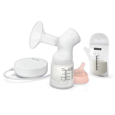 Imagen de los accesorios incluidos con el extractor de leche Suavinex.