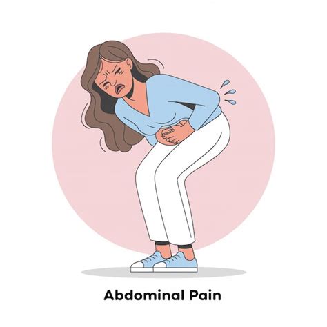 Ilustración de una mujer experimentando dolor abdominal postparto