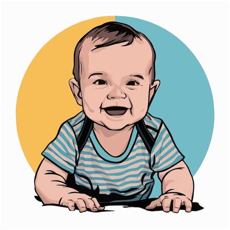 Ilustración de un bebé sonriendo mirando a un espejo colocado en el asiento delantero del coche