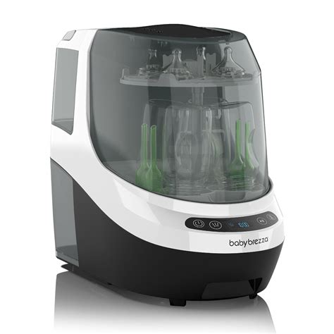Baby Brezza Bottle Washer Pro en funcionamiento, mostrando el panel de control digital
