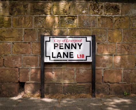 Señal de Penny Lane y los elementos característicos de la calle