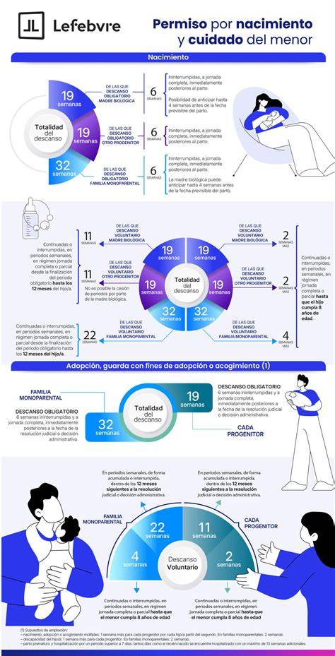 Esquema de las diferentes modalidades de disfrute de la prestación por nacimiento y cuidado del menor