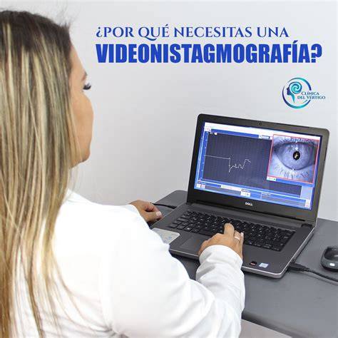 Gráfico mostrando el procedimiento de una Videonistagmografía (VNG) en un niño, con los lentes especiales