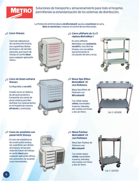 Comparativa visual de diferentes tipos de mobiliario hospitalario, incluyendo camas, armarios y mesas auxiliares.