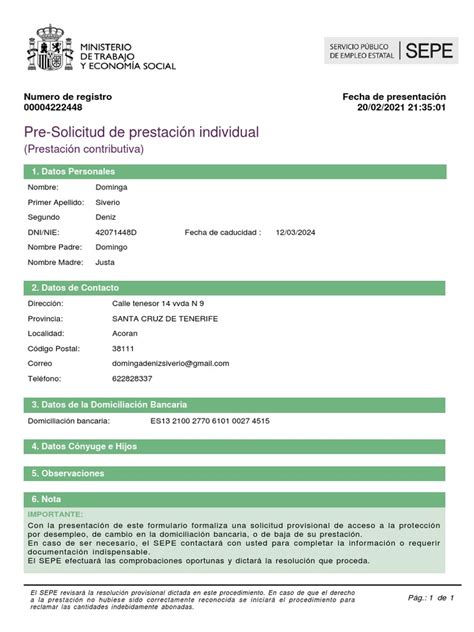 Documentación para solicitar la prestación CUME