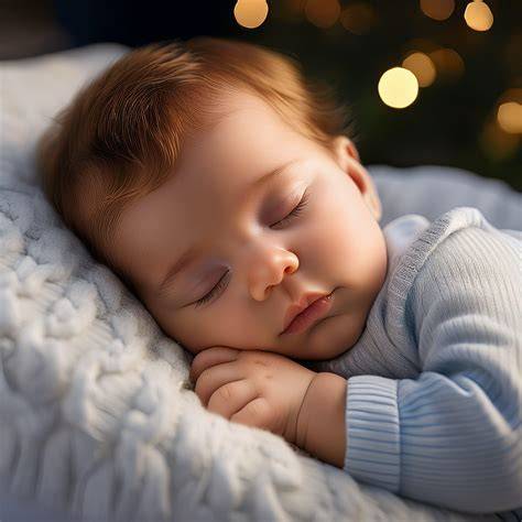 Bebé durmiendo plácidamente con música suave de fondo