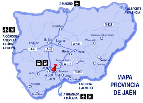 Mapa de España destacando Jaén, Almería y la ruta de migración a Cataluña