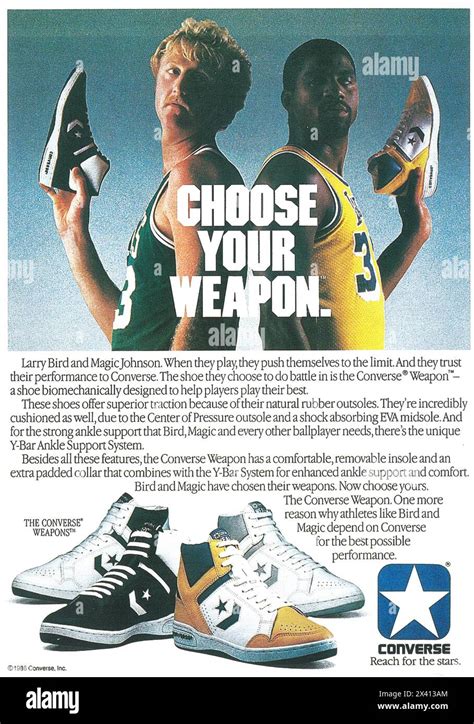Larry Bird y Magic Johnson con sus Converse Weapon personalizadas
