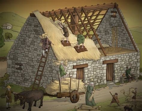 recreación de una casa de la Edad del Hierro en la Aldea de Odín