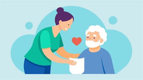 Ilustración de una conversación entre un cuidador y una persona mayor, mostrando empatía