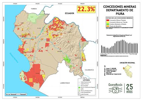Mapa de Piura con marcadores en hospitales y centros de salud donde pueden trabajar los obstetras.