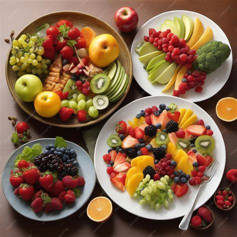 Variedad de frutas frescas y coloridas para snacks
