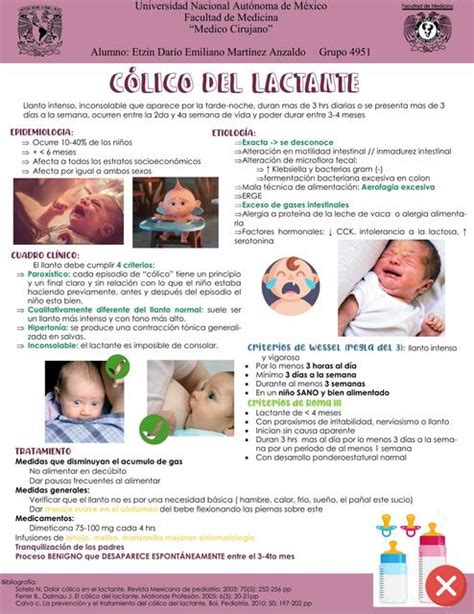 Infografía sobre las características del cólico del lactante