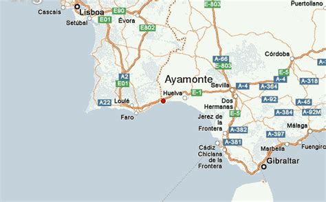 Mapa de Ayamonte mostrando la ubicación de Hotel Los Mellizos y los puntos de interés cercanos