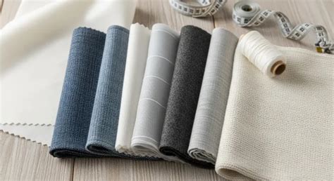 Foto de cerca de diferentes texturas de tela: algodón, bambú, cáñamo y PUL para pañales
