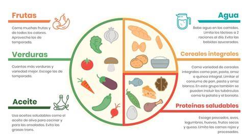 Esquema visual del Plato Harvard con las proporciones de alimentos
