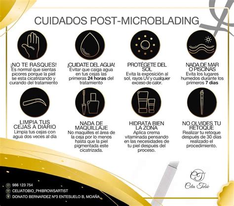 Imagen ilustrativa de cuidados posteriores a la micropigmentación (aplicación de crema, protección solar)