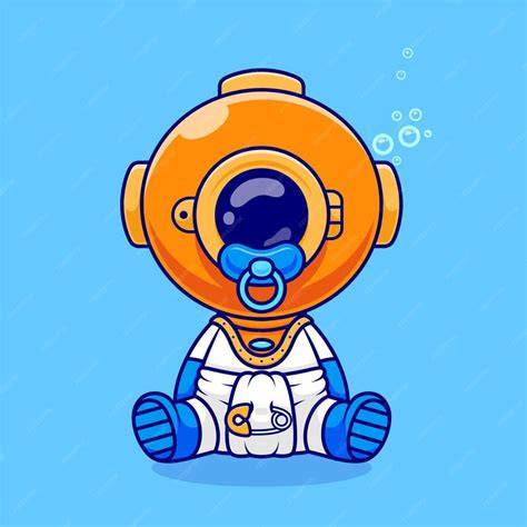 Ilustración de un bebé usando un buzo de una pieza