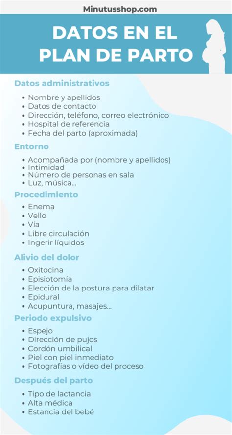 ejemplo de un plan de parto resumido y claro