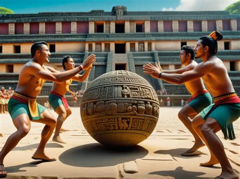 Representación del Juego de Pelota maya con simbolismo cosmológico
