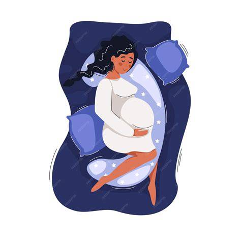 Esquema que muestra a una mujer embarazada descansando de lado con un cojín de cuerpo completo alineando su columna y vientre.