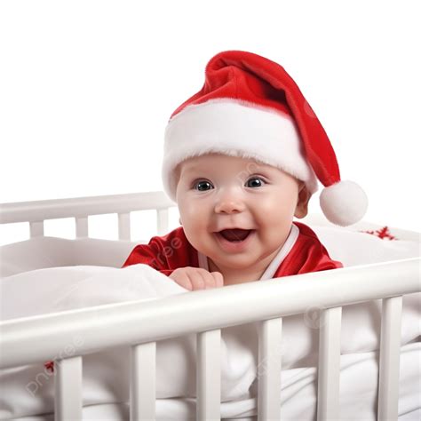 Bebé disfrazado de Mamá Noel posando para una foto