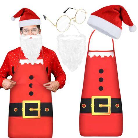 Accesorios para disfraz de Mamá Noel (gorro, guantes, saco)
