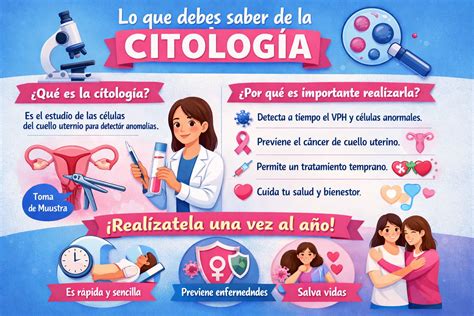 Infografía comparando resultados de citología normal y anormal.