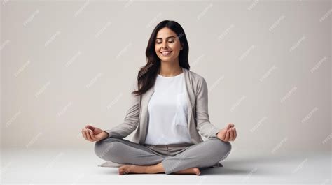 Mujer embarazada practicando yoga en una postura relajada