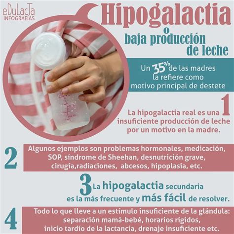 Infografía sobre causas de baja producción de leche materna