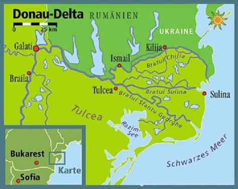 Mapa del Delta del Danubio