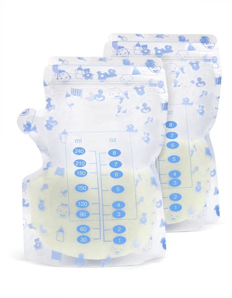Esquema comparativo entre bolsas de almacenamiento y recipientes rígidos (vasos) para leche materna.