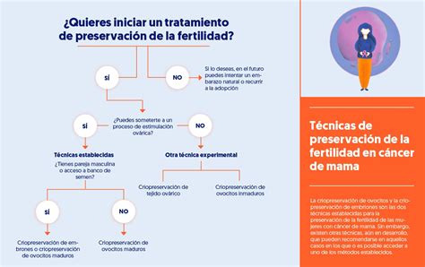infografía sobre las diferentes técnicas de preservación de la fertilidad, incluyendo criopreservación de ovocitos, embriones y tejido ovárico