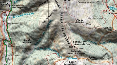 Mapa topográfico y de vegetación de La Cañada destacando su integración con el bosque de La Vallesa y el cauce del río Turia