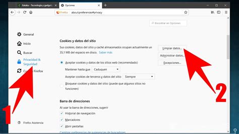 Captura de pantalla de un navegador mostrando la opción para borrar caché y cookies